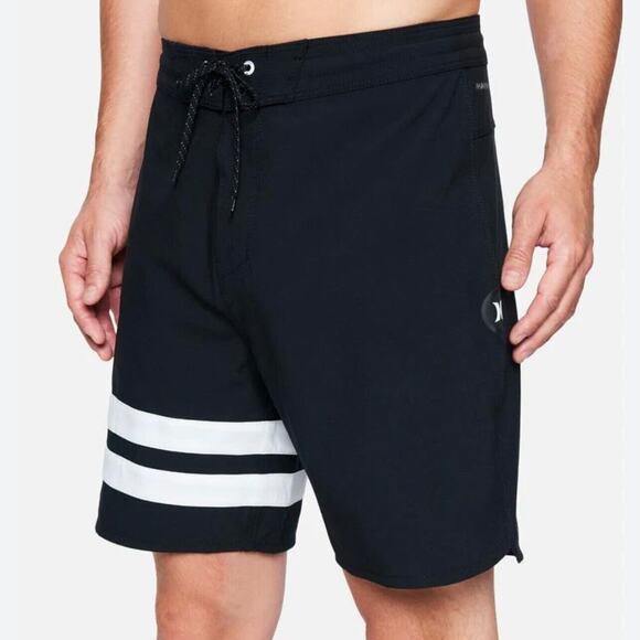 Hurley Men’s Black Phantom Eco Block Party 18" Board shorts Sports Size 30 - Picture 2 of 12